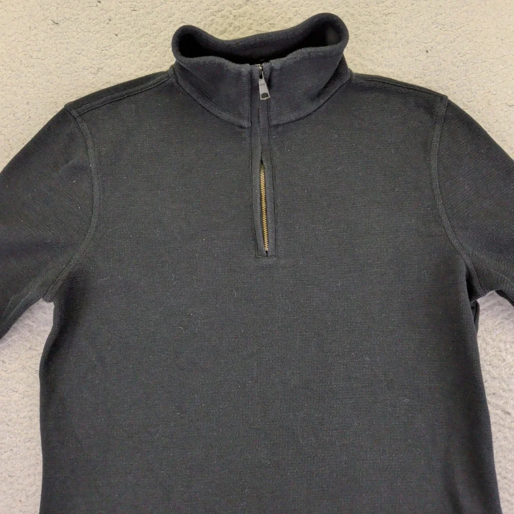 Banana Republic Men‎ Black Quarter Zip Pullover Sweatshirt Size Medium Casual